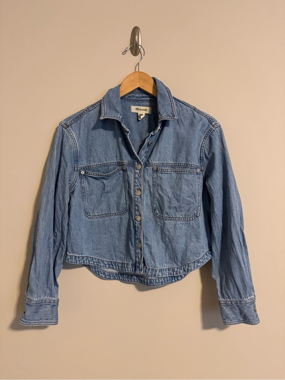 Madewell Denim Cropped Button-Up Shirt